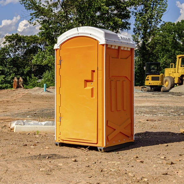 how often are the portable restrooms cleaned and serviced during a rental period in Whitney Point